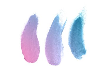 Smear ve ruj veya akrilik boya beyaz izole doku