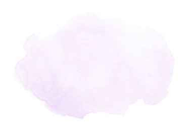 Beyaz üzerine izole edilmiş, sıvı bir kova boyası ile soyut suluboya arka plan görüntüsü. Mor tonları