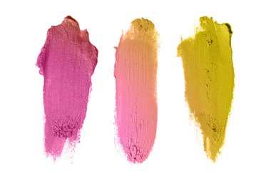 Smear ve ruj veya akrilik boya beyaz izole doku