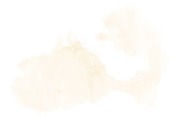 Beyaz üzerine izole edilmiş, sıvı bir kova boyası ile soyut suluboya arka plan görüntüsü. Açık turuncu tonları