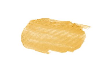 Smear ve ruj veya akrilik boya beyaz arka plan üzerinde izole doku. Lipgloss veya sıvı oje leke örneği inme. Güzellik kozmetik tasarım için eleman. Bej renk