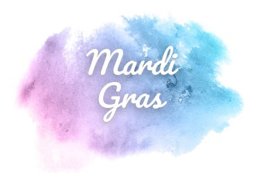 Kova boyası sıvı bir sıçrama ile soyut suluboya arka plan görüntüsü. Pembe ve mavi pastel tonları. Mardi gras