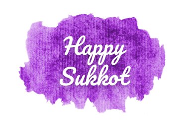 Kova boyası sıvı bir sıçrama ile soyut suluboya arka plan görüntüsü. Mor tonları. Mutlu Sukkot