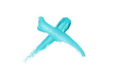 Parlak sıvı ruj smear onay işareti beyaz izole. ışık