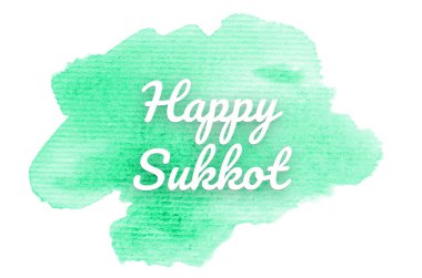 Kova boyası sıvı bir sıçrama ile soyut suluboya arka plan görüntüsü. Turkuaz tonları. Mutlu Sukkot