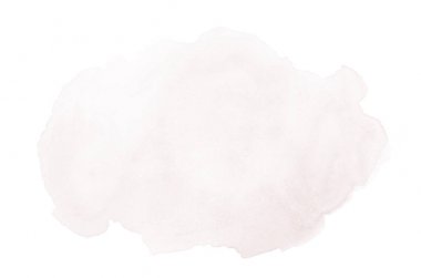 Beyaz üzerine izole edilmiş, sıvı bir kova boyası ile soyut suluboya arka plan görüntüsü. Koyu kırmızı tonları