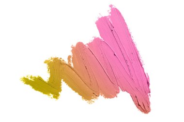 Smear ve ruj veya akrilik boya beyaz izole doku