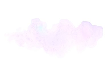 Beyaz üzerine izole edilmiş, sıvı bir kova boyası ile soyut suluboya arka plan görüntüsü. Mor tonları