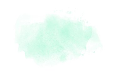 Beyaz üzerine izole edilmiş, sıvı bir kova boyası ile soyut suluboya arka plan görüntüsü. Turkuaz tonları