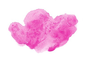 Beyaz üzerine izole edilmiş, sıvı bir kova boyası ile soyut suluboya arka plan görüntüsü. Pembe tonları