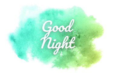 Kova boyası sıvı bir sıçrama ile soyut suluboya arka plan görüntüsü. Yeşil ve sarı pastel tonları. İyi geceler