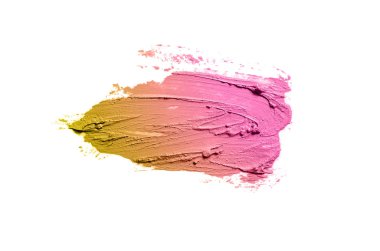 Smear ve ruj veya akrilik boya beyaz izole doku