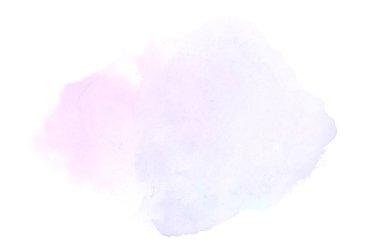 Beyaz üzerine izole edilmiş, sıvı bir kova boyası ile soyut suluboya arka plan görüntüsü. Mor tonları