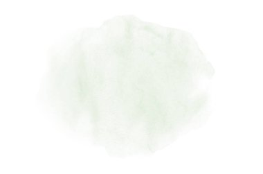 Beyaz üzerine izole edilmiş, sıvı bir kova boyası ile soyut suluboya arka plan görüntüsü. Koyu yeşil tonları