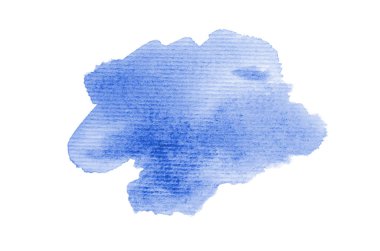 Beyaz üzerine izole edilmiş, sıvı bir kova boyası ile soyut suluboya arka plan görüntüsü. Mavi tonları