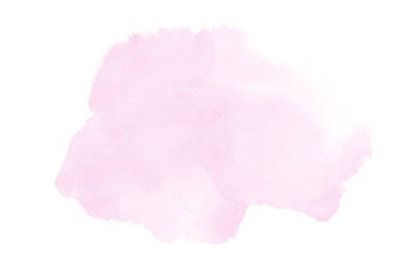 Beyaz üzerine izole edilmiş, sıvı bir kova boyası ile soyut suluboya arka plan görüntüsü. Pembe tonları