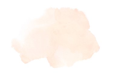 Beyaz üzerine izole edilmiş, sıvı bir kova boyası ile soyut suluboya arka plan görüntüsü. Turuncu tonları