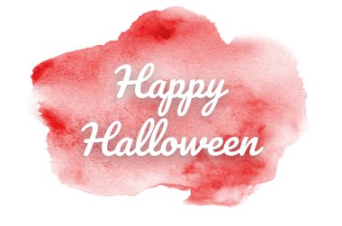 Abstract watercolor background image with a liquid splatter of aquarelle paint. Red tones. Happy halloween