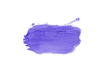 Yayma ve doku ruj veya akrilik boya beyaz arka plan üzerinde izole. Kontur lipgloss ya da sıvı oje renk örneği leke örneği. Güzellik kozmetik tasarım için öğe. Menekşe rengi