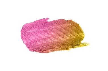 Smear ve ruj veya akrilik boya beyaz arka plan üzerinde izole doku. Bronz renk