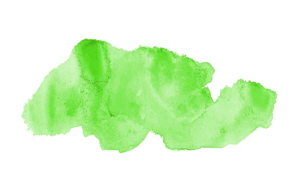 Abstract watercolor background image with a liquid splatter of aquarelle paint, isolated on white. Green tones — Stock Photo, Image