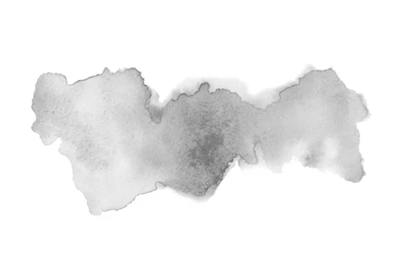 抽象水彩背景图像与水彩漆的液体飞溅，在白色上隔离。黑白色调 — 图库照片