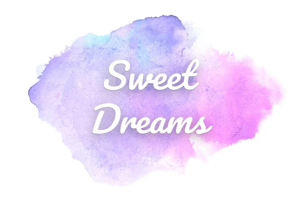 Abstract watercolor background image with a liquid splatter of aquarelle paint. Purple tones. Sweet Dreams — Stock Photo, Image