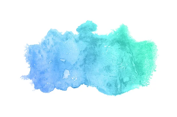 Image abstraite de fond aquarelle avec éclaboussure liquide de peinture aquarelle, isolée sur des tons pastel bleus et turquoise — Photo