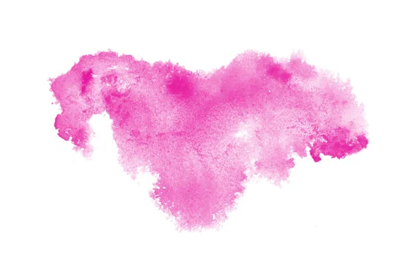 흰색에 고립 된 아쿠아렐 페인트의 액체 튀김추상 수채화 배경 이미지. 핑크 톤 — 스톡 사진