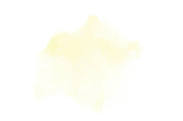 Astratto acquerello immagine di sfondo con uno schizzo liquido di vernice acquerello, isolato su bianco. Tonalità gialle — Foto Stock