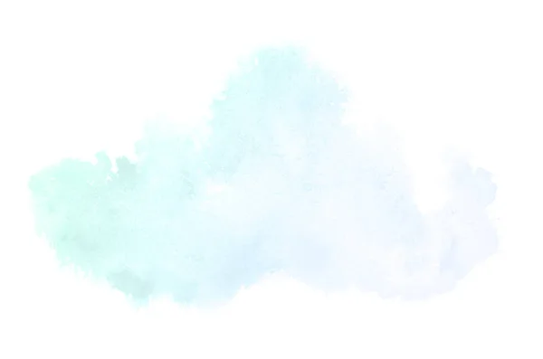 Abstrakcja akwarela obraz tła z ciekłym bryzg farby Aquarelle, izolowane na białym tle. Niebieskie i turkusowe pastelowe odcienie — Zdjęcie stockowe