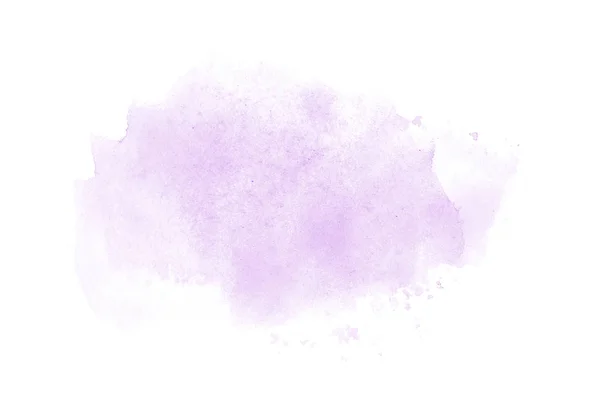 Imagem de fundo aquarela abstrata com um respingo líquido de tinta aquarelle, isolado em branco. Tons roxos — Fotografia de Stock