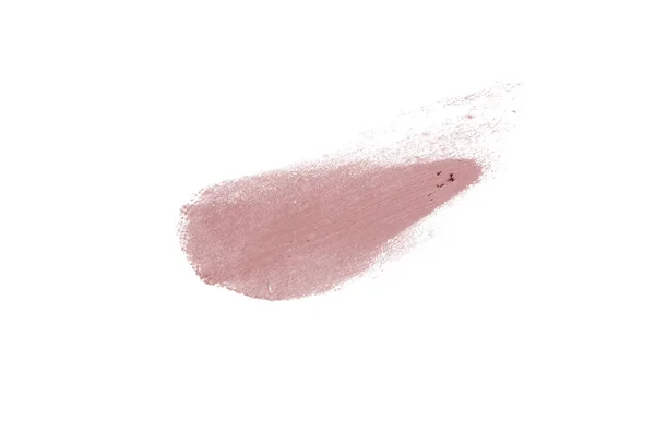 Smear Textuur Van Lippenstift Acrylverf Geïsoleerd Witte Achtergrond Lijn Van — Stockfoto