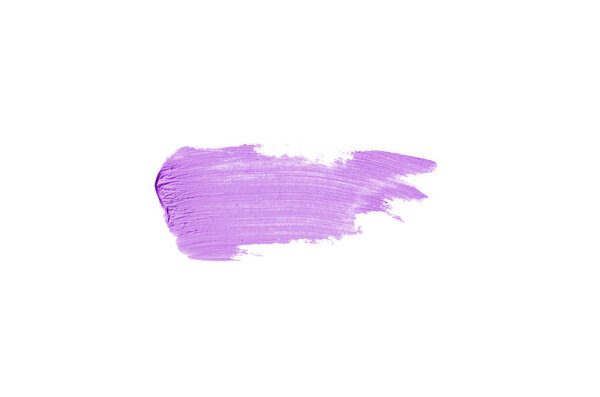 Smear and texture of lipstick or acrylic paint isolated on white