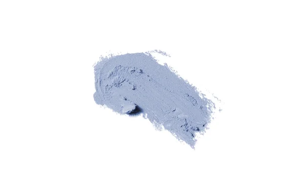 Mancha y textura de lápiz labial o pintura acrílica aislada sobre fondo blanco. Color azul oscuro — Foto de Stock