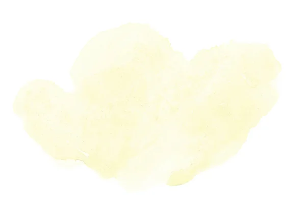 흰색에 고립 된 아쿠아렐 페인트의 액체 튀김추상 수채화 배경 이미지. 노란색 톤 — 스톡 사진