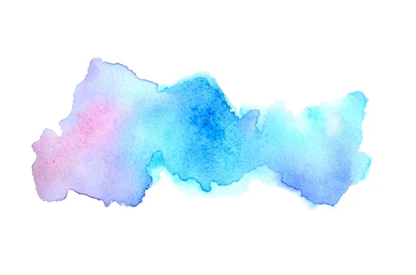 Astratto acquerello immagine di sfondo con uno schizzo liquido di vernice acquerello, isolato su bianco. Tonalità fredde — Foto Stock