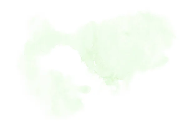 Astratto acquerello immagine di sfondo con uno schizzo liquido di vernice acquerello, isolato su bianco. Tonalità verdi — Foto Stock