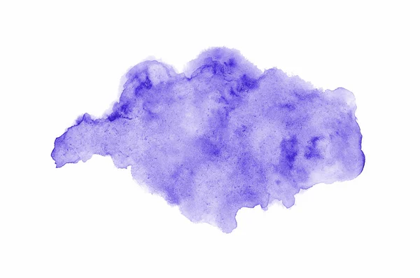 Imagem de fundo aquarela abstrata com um respingo líquido de tinta aquarelle, isolado em branco. Tons violeta — Fotografia de Stock