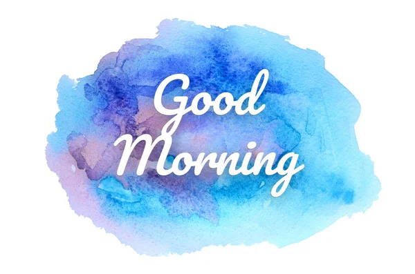 Abstrakt akvarell bakgrundsbild med en flytande splatter av akvarellfärg. Kalla toner. God morgon — Stockfoto