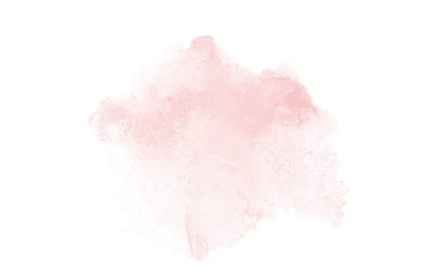 Imagem de fundo aquarela abstrata com um respingo líquido de tinta aquarelle, isolado em branco. Tons vermelhos — Fotografia de Stock