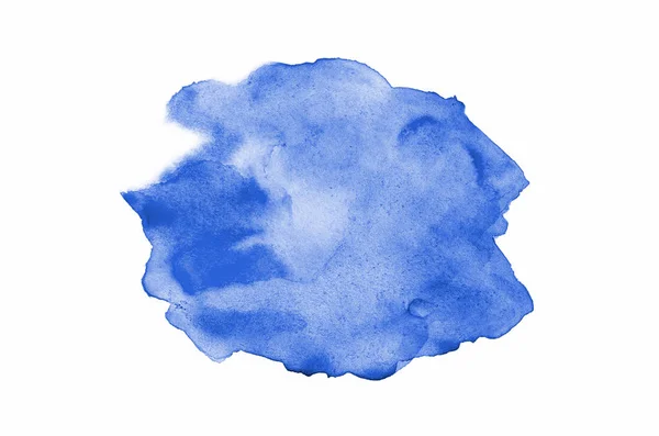 Abstract watercolor background image with a liquid splatter of aquarelle paint, isolated on white. Blue tones — Stock Photo, Image