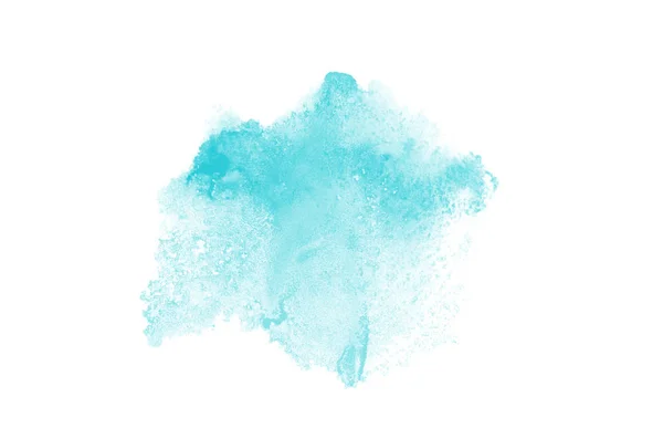 Abstract aquarel achtergrondafbeelding met een vloeibare Splatter van Aquarelle verf, geïsoleerd op wit. Licht blauwe tinten — Stockfoto