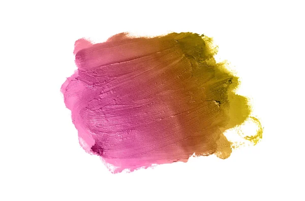 Rozmaz i tekstury szminki lub farby akrylowej na białym tle — Zdjęcie stockowe