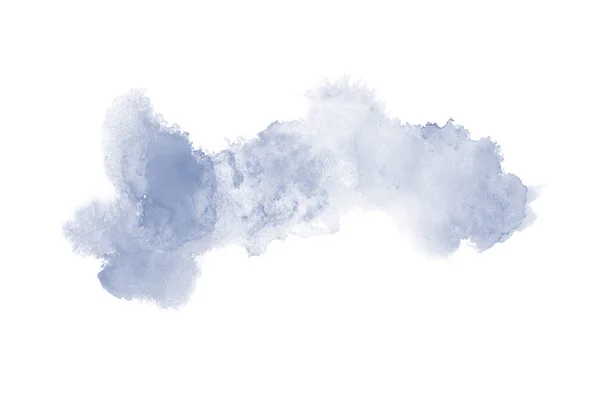 Absztrakt akvarell háttérkép egy folyékony fröccs a Aquarelle festék, elszigetelt fehér. Sötétkék árnyalatai — Stock Fotó