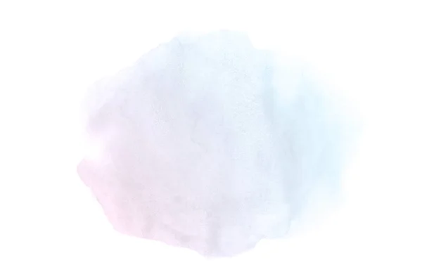 Imagen de fondo de acuarela abstracta con una salpicadura líquida de pintura acuarela, aislada en blanco. Tonos pastel rosa y azul — Foto de Stock