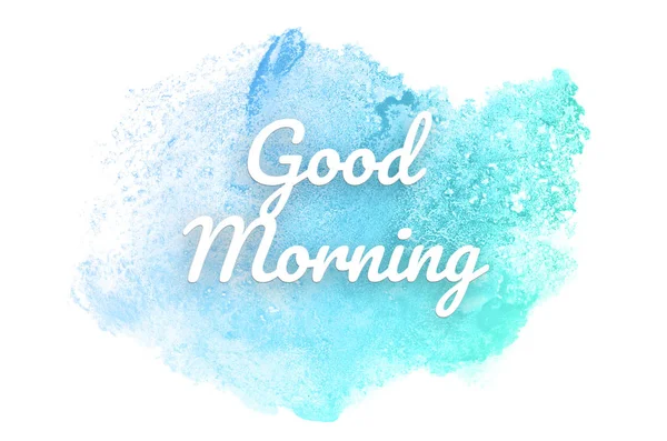 Abstract watercolor background image with a liquid splatter of aquarelle paint.Blue and turquoise pastel tones. Good morning — Stock Photo, Image