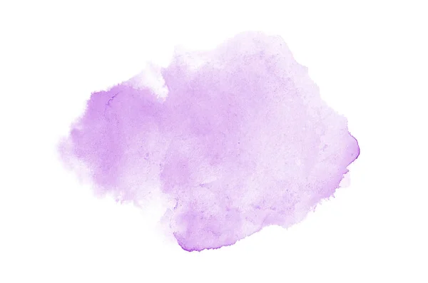 Imagem de fundo aquarela abstrata com um respingo líquido de tinta aquarelle, isolado em branco. Tons roxos — Fotografia de Stock