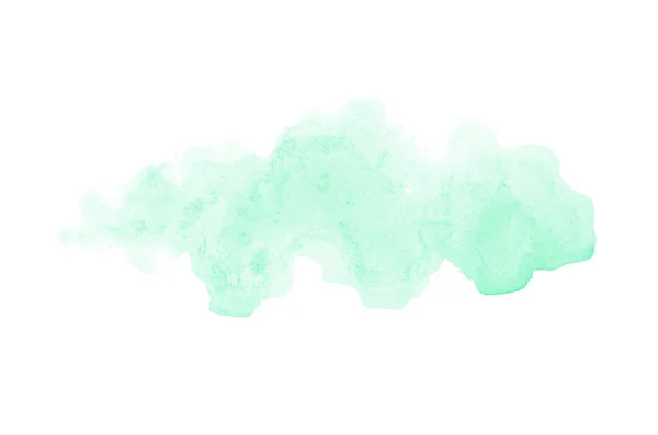 Abstract aquarel achtergrondafbeelding met een vloeibare Splatter van Aquarelle verf, geïsoleerd op wit. Turkoois tinten — Stockfoto