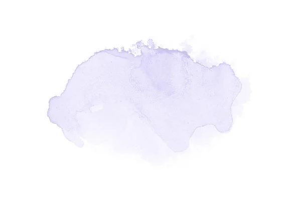 Imagem de fundo aquarela abstrata com um respingo líquido de tinta aquarelle, isolado em branco. Tons violeta — Fotografia de Stock